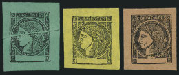 GJ.5 + 6 + 8, Proofs Or Reprints On Very Thin Paper, One With Paper Fold Variety, VF! - Corrientes (1856-1880)