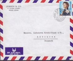 Hong Kong Air Mail Par Avion JEBSEN & Co., HONG KONG 1985 Cover Brief AABENRAA Apenrade Denmark $1.30 QEII Stamp - Covers & Documents