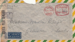 Lettre Brasil Censure Cachet Rouge Brasil Correio 1945 - Brieven En Documenten