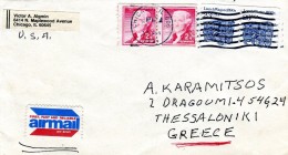United States/Greece- Cover Posted From Chicago [30.6.1993, Bearing Also Stamps From Earlier Period] To Thessaloniki - Covers & Documents