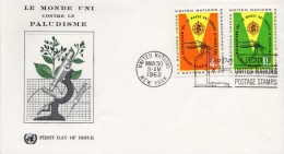 1962 - Nations Unies - New-York - 1er Jour - Le Monde Uni Contre Le Paludisme - Timbre Yvert N°98 Et 99 - FDC