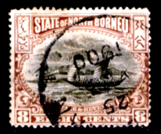 Borneo-del-Nord-012 - 1897-1900: Valori Della Serie Y&T N. 80 (o), Privo Di Difetti Occulti. - North Borneo (...-1963)