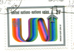 Nations Unies 1972 - Poste Aérienne YT 18 (o) Sur Fragment - Gebraucht