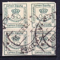 ESPAGNE 1873 YT N° 140a Obl. Vert Foncé - Used Stamps