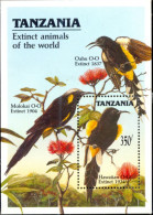 BIRDS-HAWAIIAN O-O - EXTINCT ANIMALS-MS-TANZANIA-SCARCE-MNH-D1-32 - Specht- & Bartvögel