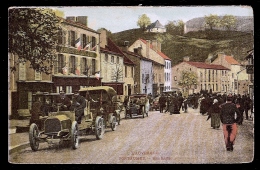 CPA ANCIENNE- COUPE GORDON-BENNET- CIRCUIT D'AUVERGNE 1905- PONTAUMUR- UNE HALTE- TRES BELLE ANIMATION COULEUR - Rallyes