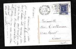 Yvert N°324 AU DOS D'une Cpa De Mulhouse, Place De La Réunion  En Octobre 1936  - Pma2208 - Lettres & Documents