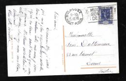 Yvert N°324 AU DOS D'une Cpa De Mulhouse, Place De La Réunion  En Octobre 1936  - Pma2208 - Briefe U. Dokumente