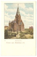 Gruss  Aus  Swickau  I. S.   ----   Moritzkirche  ( 2 Scans ) - Zwickau