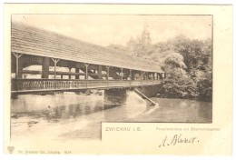 Swickau  I. S.   ----   Paradiesbrücke Mit Ebertschlösschen  ( 2 Scans ) - Zwickau