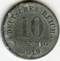 Allemagne Germany 10 Pfennig 1919 J 299 KM 26 - 10 Pfennig