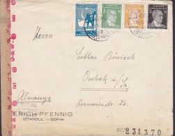 Turkey ERICH PFENNIG, ISTANBUL 1942 Cover Brief ONSHALZ  Geöffnet O.K.W. Label German Censor Zensur (2 Scans) - Storia Postale