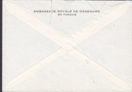 Turkey Par Avion UCAK ILE Line Cds. AMBASSADE ROYALE DE DANEMARK  1962 Cover Brief HELLERUP Denmark Denmark (2 Scans) - Brieven En Documenten