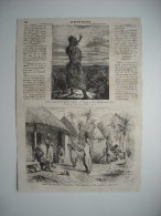 GRAVURE 1864. ALGERIE; SI-LALLA, ANCIEN CAÏD DE OUARGLA, PRINCIPAL CHEF INSURRECTION. SIERRA-LEONE; VILLAGE DE LA BRAMEA - Estampes & Gravures