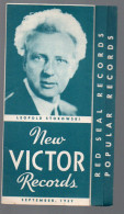 Catalogue De DISQUES NEW VICTOR RECORDS SEPTEMBER 1939 Leopold Stakowski En Couv  (PPP2822) - Estados Unidos