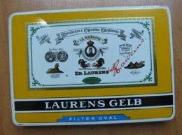AC - LAURENS GELB # 2 MANUFACTURE DE CIGARETTES EGYPTIENNES EMPTY TIN BOX - Cajas Para Tabaco (vacios)