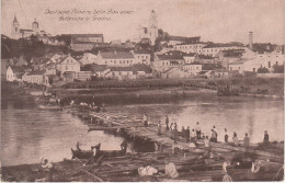 Delcampe - AK Hrodna Grodno Deutsche Pioniere Beim Bau Einer Notbrücke Brücke Militär Weissrussland Belarus Feldpost - Weißrussland