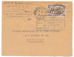AOF - Enveloppe Depuis ABIDJAN RP - 1953 - Cachet "5eme Conférence Internationale Des Africanistes De L'Ouest" Numéro - Briefe U. Dokumente