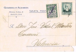 17561. Tarjeta Privada BARCELONA 1933. Sello Recargo Exposicion - Barcelone