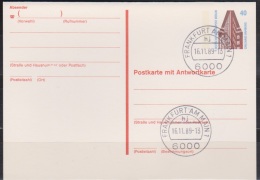 Berlin Ganzsache Mi.Nr. P 132 Postkarte Mit Antwortkarte Stempel Frankfurt Main 16.11.89  Ungebraucht (d3664 ) - Postkarten - Ungebraucht