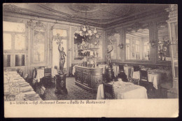 1910s Cafe Restaurante TAVARES - Salle Du Restaurant LISBOA (Circulado Reendereçado)- Old Postcard PORTUGAL - Lisboa
