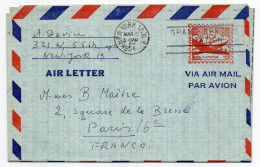 USA--1954--Aérogramme De NEW-YORK  (N-Y) Pour PARIS-France - Covers & Documents