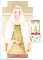 LIECHTENSTEIN  Carte Maxi  1985 Vertus Cardinales Temperance Verre - Briefe U. Dokumente