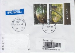 ROMANIA : EUROPA 2011 FORESTS On Cover Circulated -> MOLDOVA - Envoi Enregistre! Registered Shipping! - Used Stamps