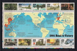 1994 USA World War II Sheet #2838 Map Ship Truck Jeep Plane Submarine Parachute - Parachutespringen