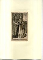 - FEMME EN COSTUME D´INTERIEUR . EAU FORTE DU XVIIeS.. DECOUPEE ET COLLEE SUR PAPIER . - Autres & Non Classés