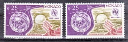 Monaco  668 Variété Inscription Verte Et Brune  Uit Satellites  Neuf ** TB  MNH Sin Charnela - Variétés