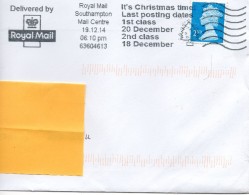 Great Britain 2014, "It's Christmas Time, Last Posting Dates......."  #3.Perfect Machine Cancel 19.12.14. Christmas Tree - Covers & Documents