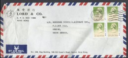 Hong Kong Airmail 1987 Queen Elizabeth II $2 Block Of 4 Postal History Cover Sent To Pakistan. - Briefe U. Dokumente