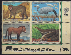 1997 UNO Wien Mi. 222-5 **MNH  Gefährdete Arten - Unused Stamps