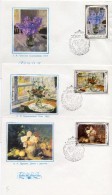 1979 - URSS - 3 Enveloppes 1er Jour - Les Fleurs Dans La Peinture Russe (Yvert N° 4612-4615-4616) - FDC