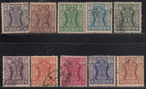 Wmk Star, India Service Used, 1967 - 1974, Set Of 10,  Official. (sample Image) - Timbres De Service