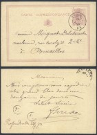 AB038 Entier De Yvoir à Bruxelles 1873 - Postkaarten [1871-09]