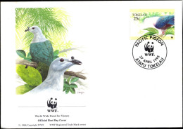 BIRDS-WWF-PACIFIC PIGEON-TOKELAU-FDC-1995-BX1-345 - Brieven En Documenten