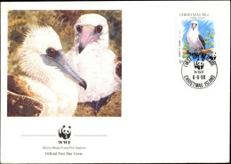 MARINE BIRDS-WWF-ABBOTT´S BOOBY-CHRISTMAS ISLANDS-FDC-1990-BX1-345 - Storia Postale