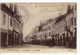 Delcampe - Carte Postale Ancienne Louhans - Grande Rue. Les Arcades - Louhans