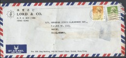 Hong Kong Airmail 1987 Queen Elizabeth II $2, 50c Postal History Cover Sent To Pakistan. - Briefe U. Dokumente