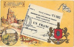 ARRAS Carte Postale Bon Garanti De Un Franc - Guerre 1914-18