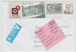 B350 / BELGIEN -  Retourbrief Nach Spanien 2016 - Lettres & Documents