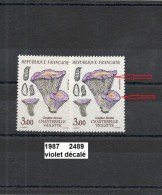Variété De 1987 Neuf* Y&T N°  2489 Violet Décalé - Unused Stamps