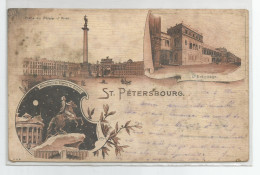 Russie - Saint Pétersbourg 1901 Place Palais D'hiver Erémitage Monument Pierre Le Grand - Rusia