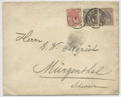 NEDERLAND - 1900 - ENVELOPPE De AMSTERDAM Pour MURGENTHAL (SUISSE) - ETIQUETTE COMMERCIALE Au DOS - Poststempel