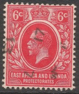 East Africa & Uganda Protectorates. 1912-21 KGV. 6c Used. Mult Crown CA W/M. SG 46 - Protectoraten Van Oost-Afrika En Van Oeganda