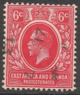 East Africa & Uganda Protectorates. 1912-21 KGV. 6c Used. Mult Crown CA W/M. SG 46 - East Africa & Uganda Protectorates
