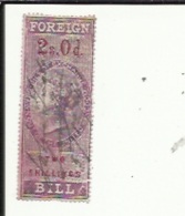 1 Timbre Fiscaux Foreign-Bill  2s. 0d._Two-Shillings - Fiscaux