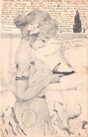 ¤¤  -  Illustrateur  "  RAPHAEL  KIRCHNER  "   -  Femme Avec Une Lampe    -  Art Nouveau    -  ¤¤ - Kirchner, Raphael